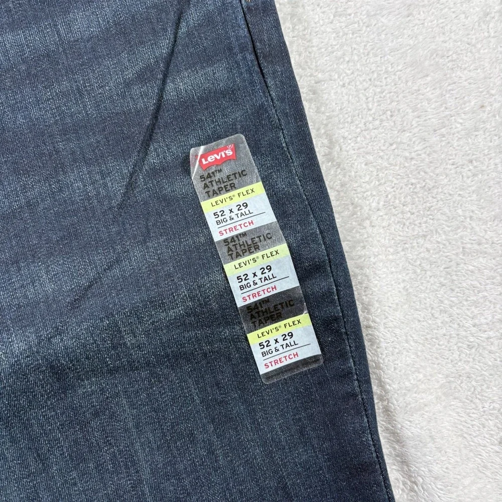 Levi's 541 Athletic Taper Fit Jeans Men 52x29 Blue Denim Cotton Flex Performance